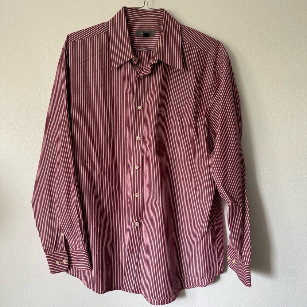 Merona Men’s XL Button-Up Shirt - Red & White Stripe $15